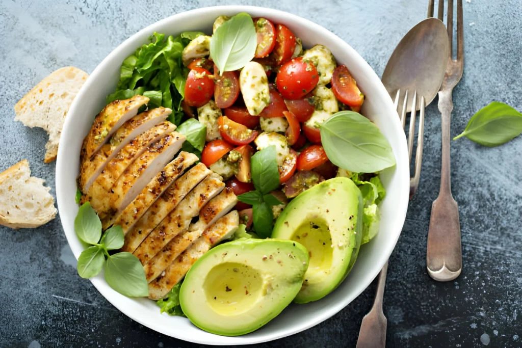 bowl with grilled chicken